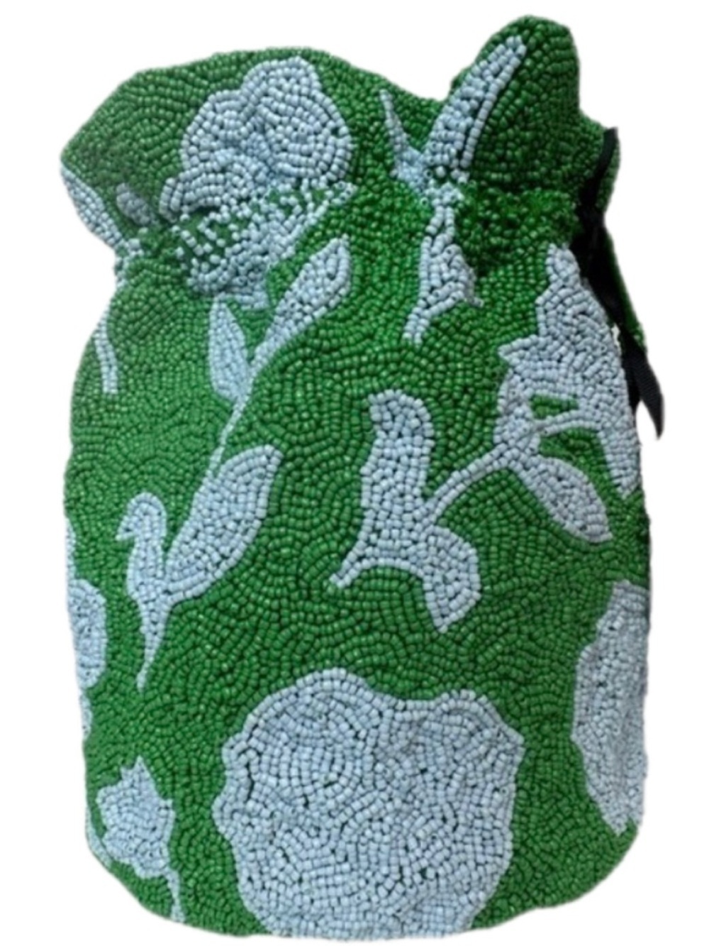 Kate Spade X Target Rose Green and Blue Beaded Drawstring Bucket Bag